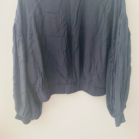 Free People On Pointe Bomber Jacket Black Sz Small - Picture 8 of 8